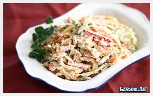 Tər xiyarlı toyuq salatı resepti - Sun.Az