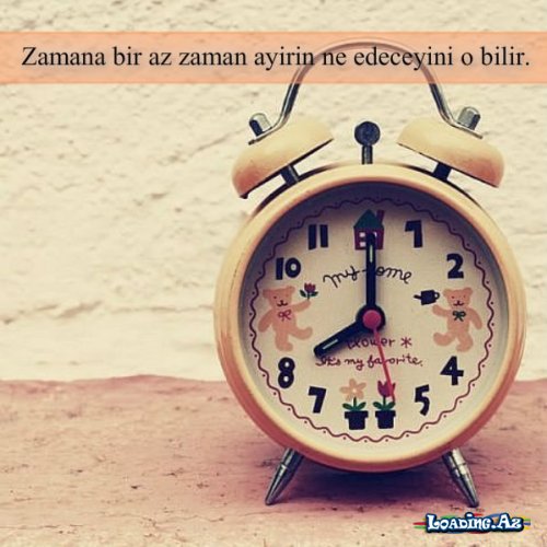 Zamana biraz zaman ayırın  o nə edəcəyini bilir... - Sun.Az