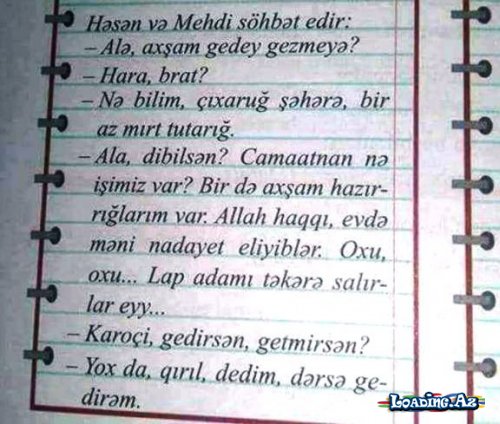 "Ala, evdə məni nadayet eliyiblər, qırıl..." - Azərbaycan dərsliyində BİABIRÇILIQ - FOTO - Sun.Az