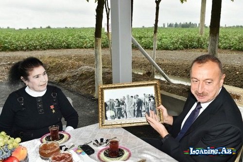Prezident məşhur pambıqçı qadını mükafatlandırdı - FOTOLAR - Sun.Az