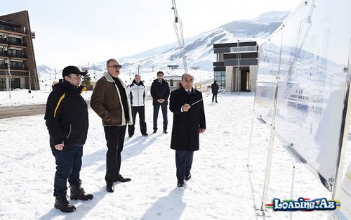 Prezident Şahdağda xizək sürdü - FOTOLAR