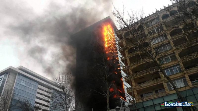 Bakıda yaşayış binasında YANĞIN - 14 nəfər təxliyə edildi - Sun.Az