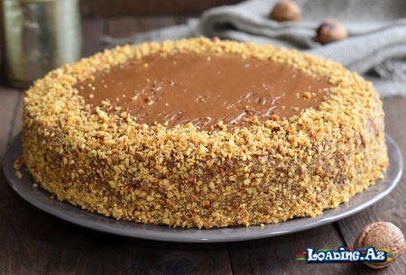 Asan hazırlanan qozlu tort