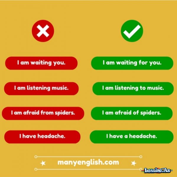 İngilis dilində ən çox edilən səhvlər/ Commonly made mistakes in English - Sun.Az