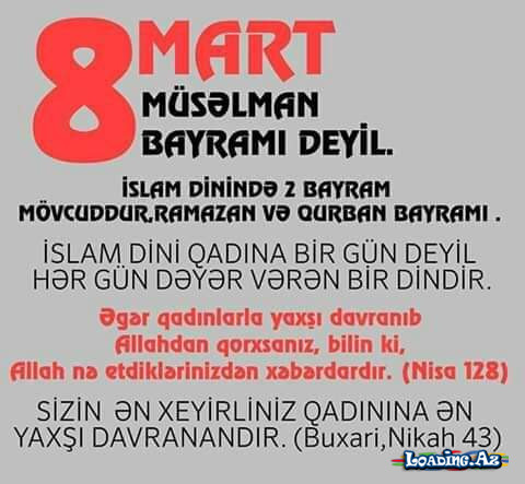 8 Mart haqqında sual cavab