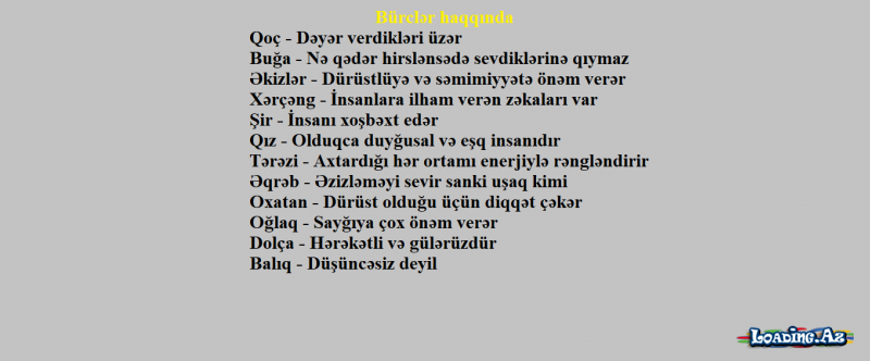 Bürclər haqqında