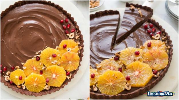 Damaqda Xoş Bir Dad Buraxan Portağallı Şokoladlı Tart