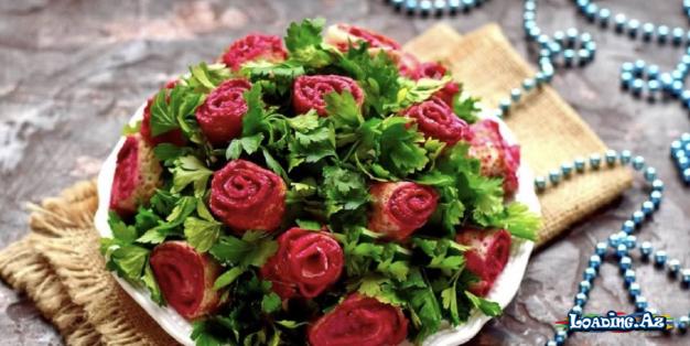 Görünüşü Möhtəşəm : Bayram Süfrənizi Bəzəyəcək Gül Buketi Salat Resepti - Sun.Az