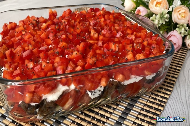 Az ərzaqla hazırlanan çox dadlı salat resepti - Sun.Az