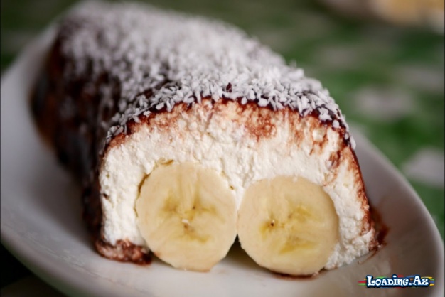 Banan və kəsmikdən hazırlanan dadlı desert - Sun.Az