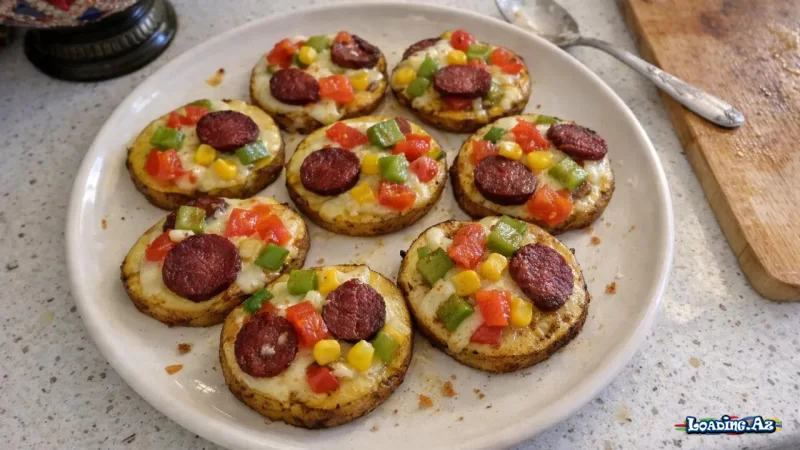 Xəmir yoğurmadan pizza ləzzəti: Sobada kartof əsaslı kolbasalı dilimlər - Sun.Az